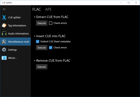 Miscellaneous tools: FLAC