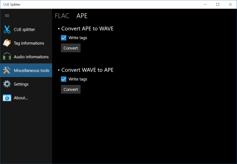 Miscellaneous tools: APE