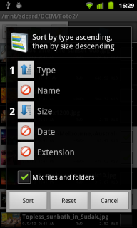 Sorting parameters