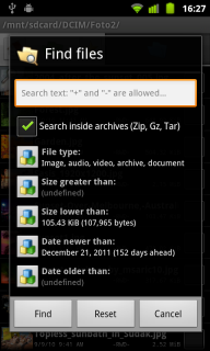 Search parameters
