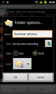 Folder options