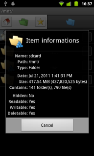 Folder info