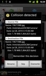 Collision dialog